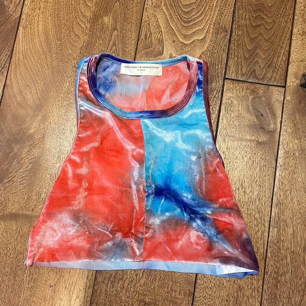 Shiny, colorful cropped tank